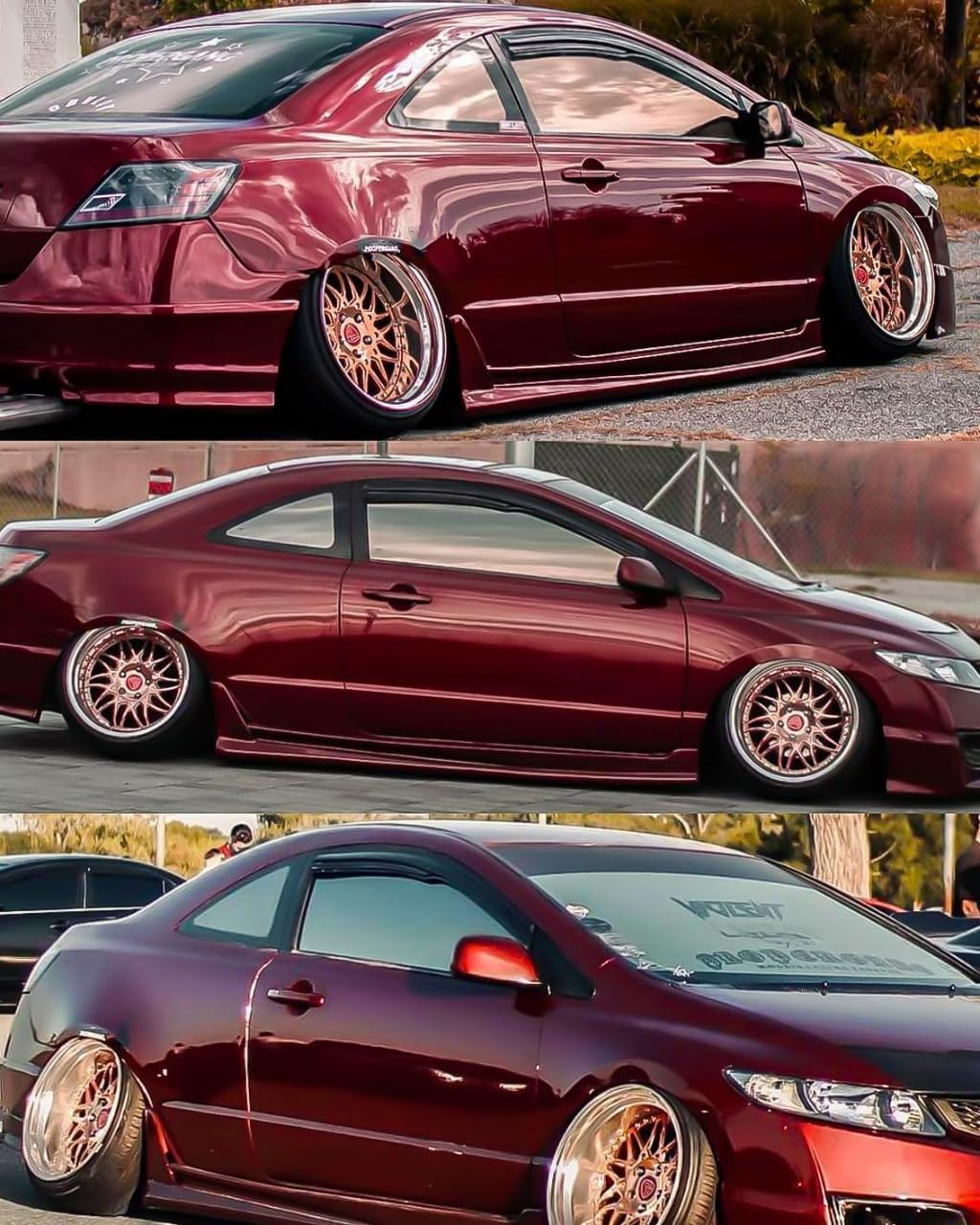 Window Visors for Honda Civic 2 Door Coupe 2012 2013 2014 2015 Wind Deflector Sun Rain Guard Vent Weather Shields, Tape-On, Smoke, 1 Pc